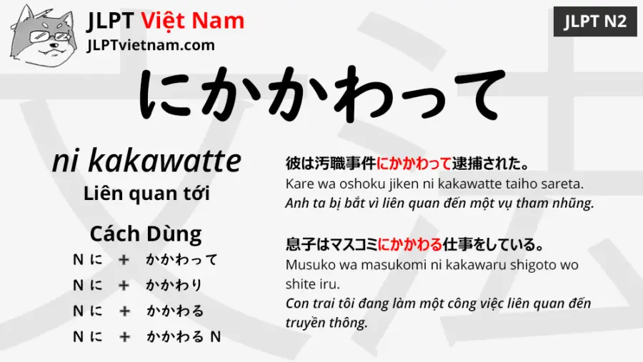 jlpt-N2-ngữ-pháp-にかかわって-ni-kakawatte-ý-nghĩa-ví-dụ