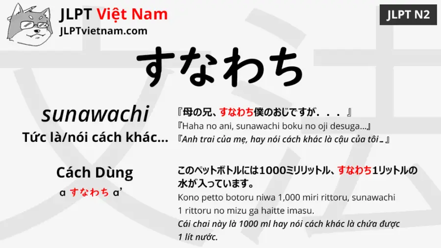 jlpt-N2-ngữ-pháp-すなわち-sunawachi-ý-nghĩa-ví-dụ
